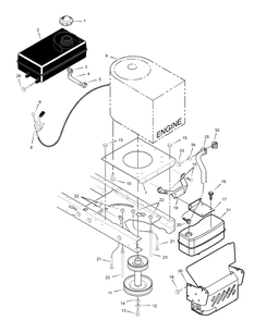 Engine Mount Diagram and Parts List for 425615X50A 2003 Briggs and Stratton Lawn Tractor